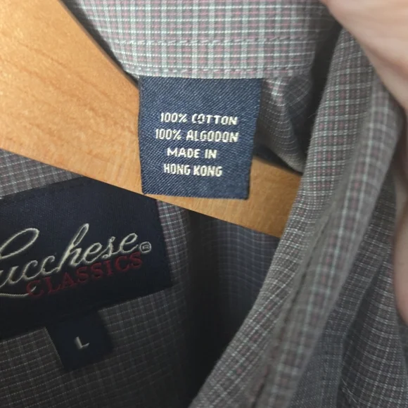 LUCCHESE Classics pearl snap Large Sawtooth Pockets Gray Check Rodeo - Picture 4 of 8